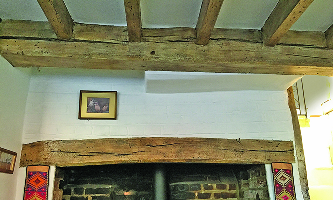 Oak beams restored without sand blasting or paint stripping