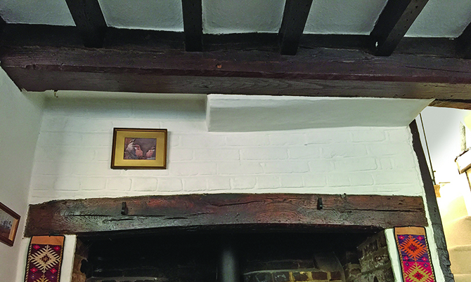 Oak beams restored without sand blasting or paint stripping